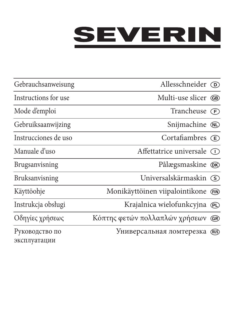 SEVERIN AS 3950 User Manual | 54 pages