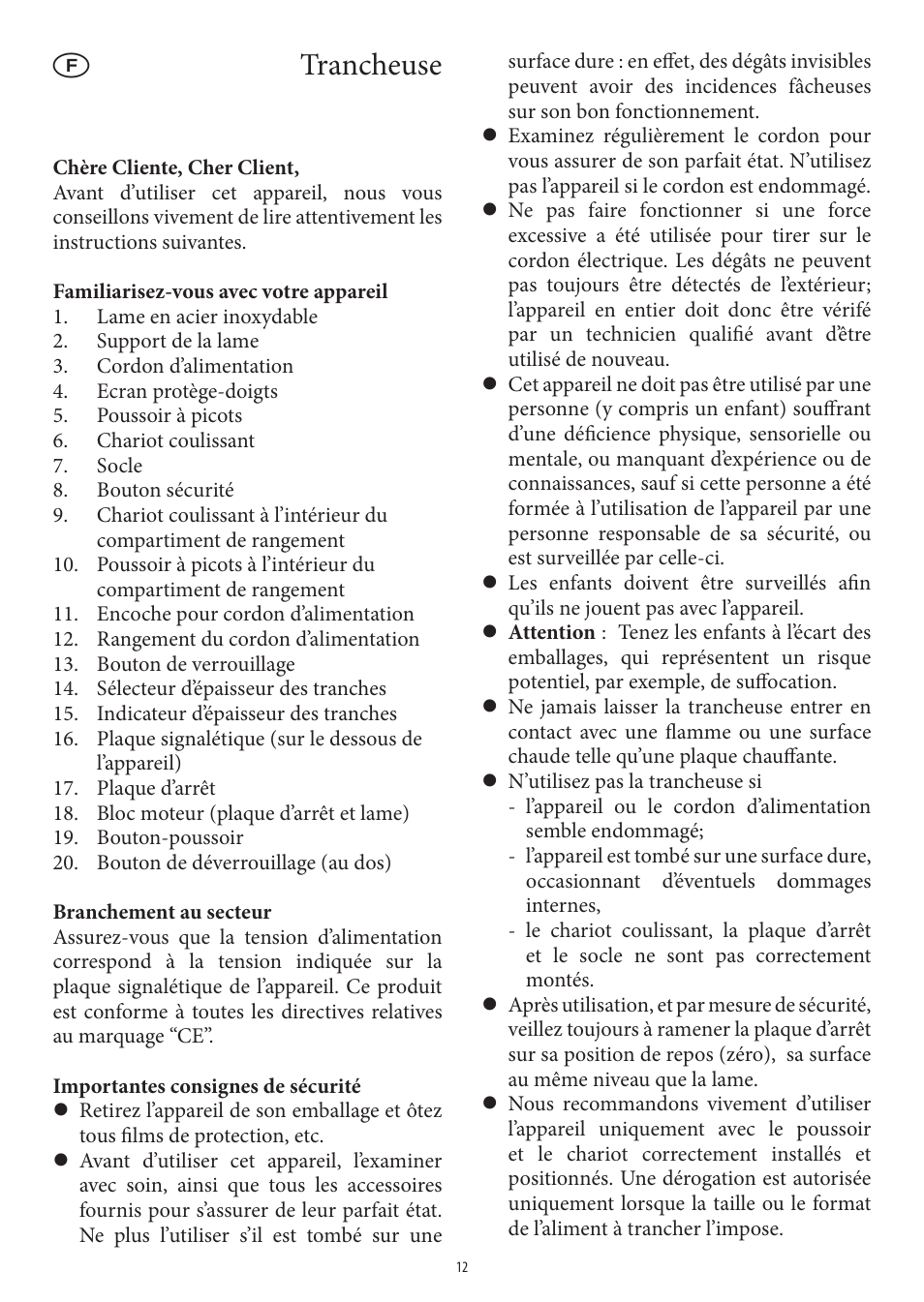 Trancheuse | SEVERIN AS 3950 User Manual | Page 12 / 54