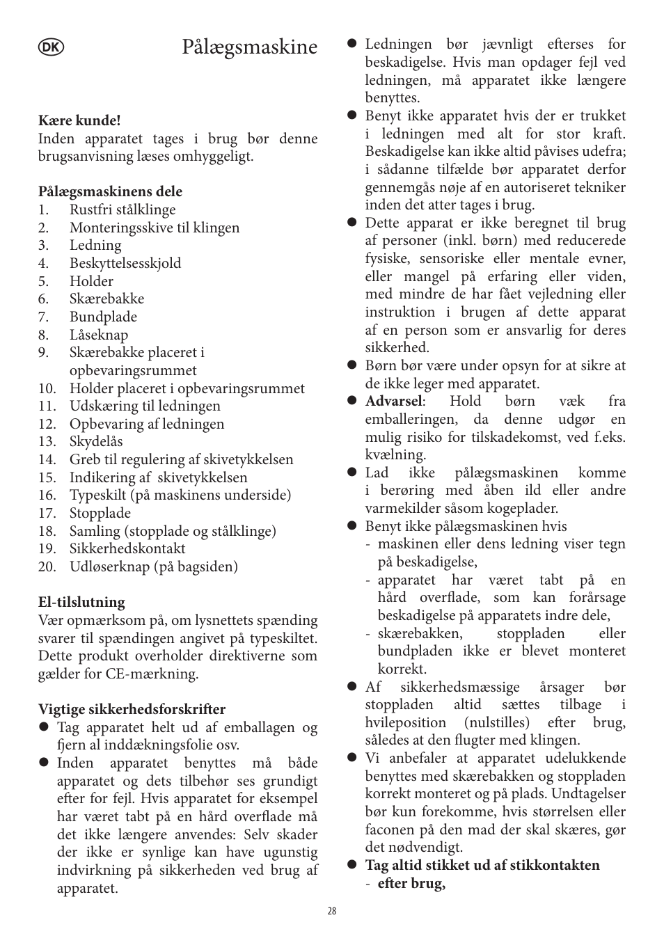 Pålægsmaskine | SEVERIN AS 3950 User Manual | Page 28 / 54