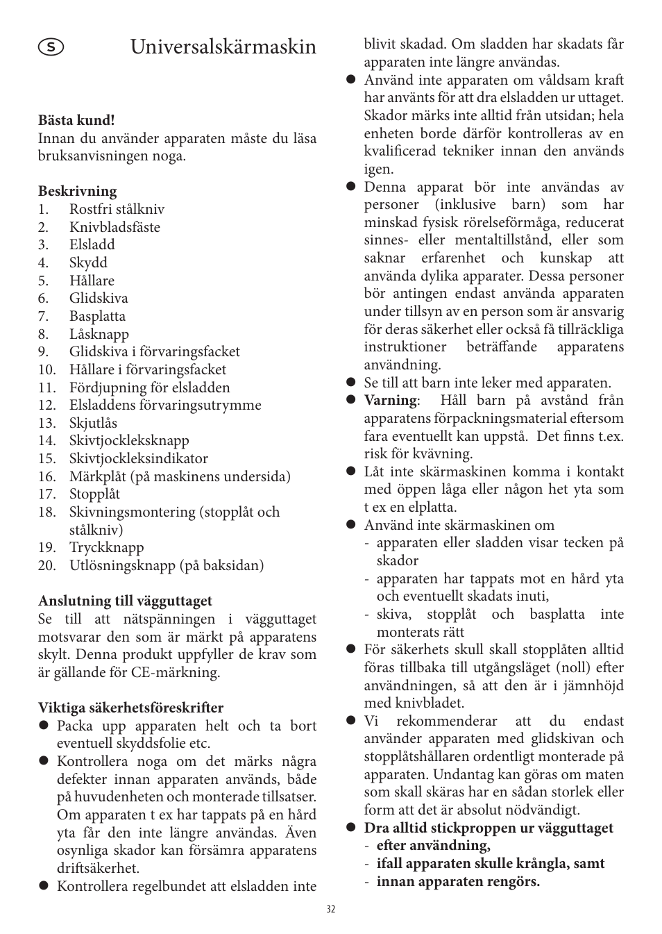 Universalskärmaskin | SEVERIN AS 3950 User Manual | Page 32 / 54