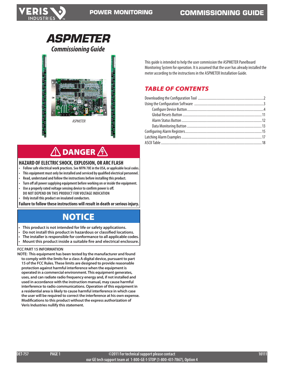 GE Industrial Solutions ASPMETER commiss User Manual | 18 pages