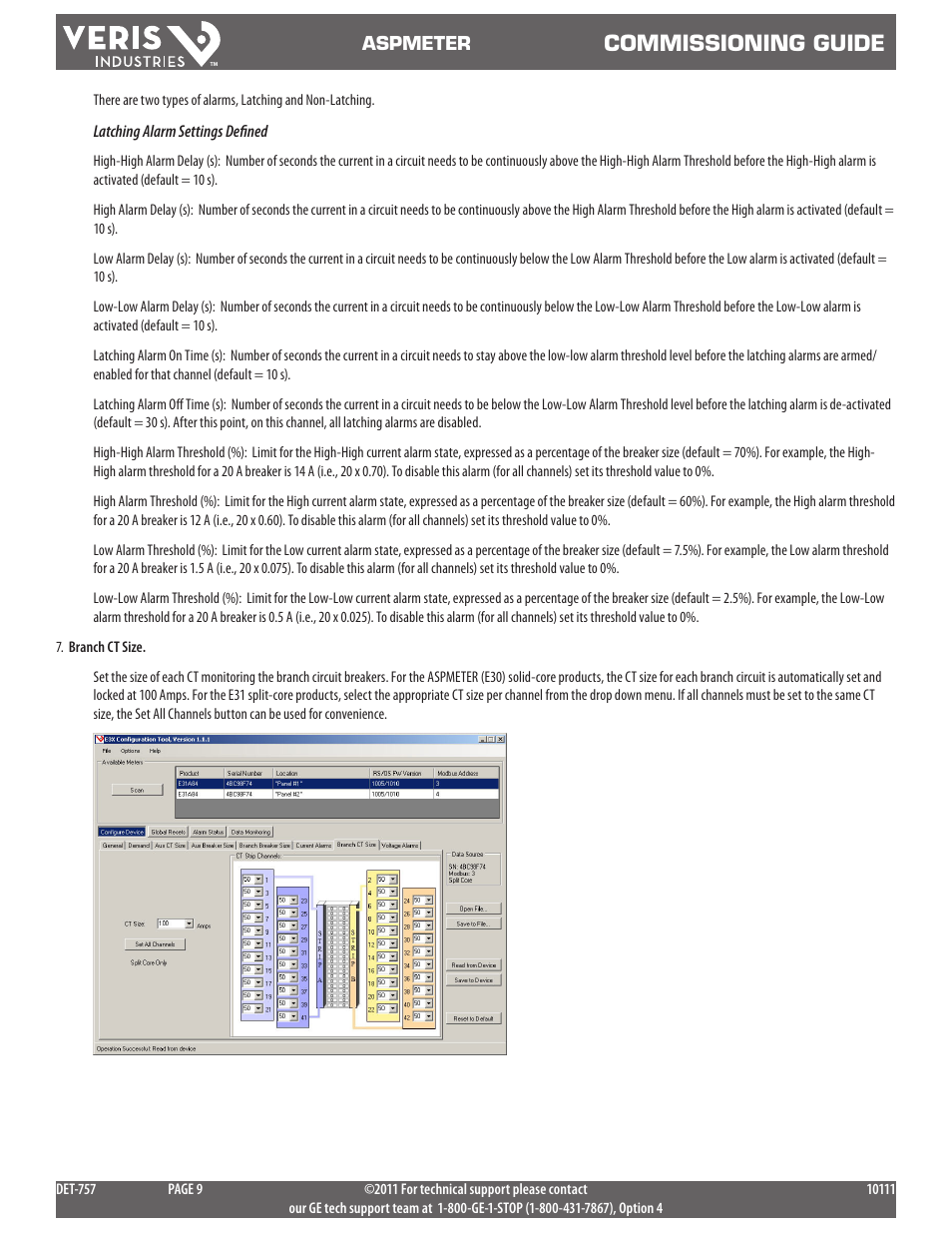 Commissioning guide | GE Industrial Solutions ASPMETER commiss User Manual | Page 9 / 18