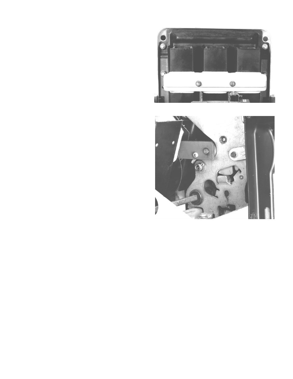 Separation of the front and back frames, Arc chute retainer and arc chutes, Screw to be removed from connecting links | GE Industrial Solutions ProTrip Conversion Kits AK-15, AK-25, and AKU-25 User Manual | Page 5 / 20