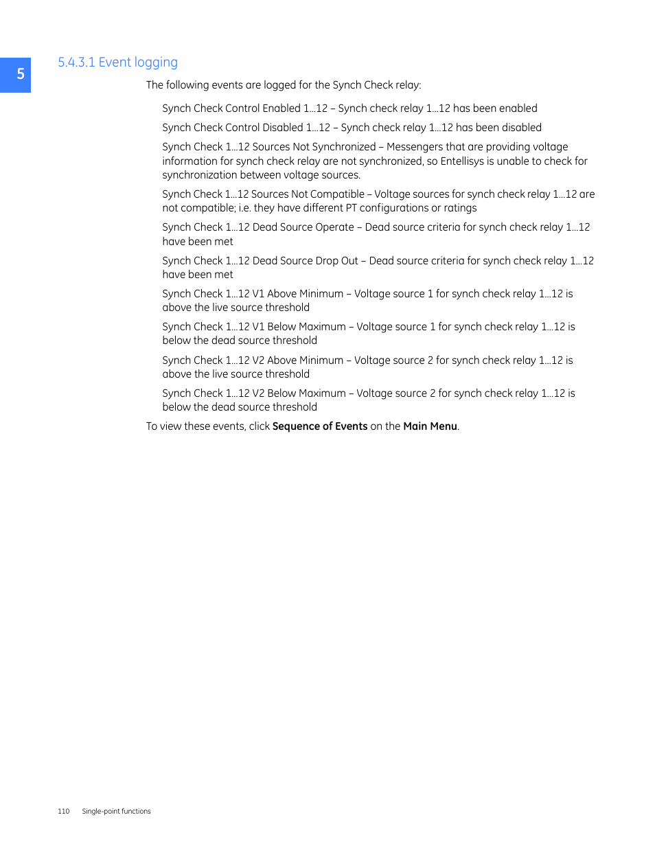 1 event logging | GE Industrial Solutions Entellisys 5.0 User Manual User Manual | Page 110 / 310