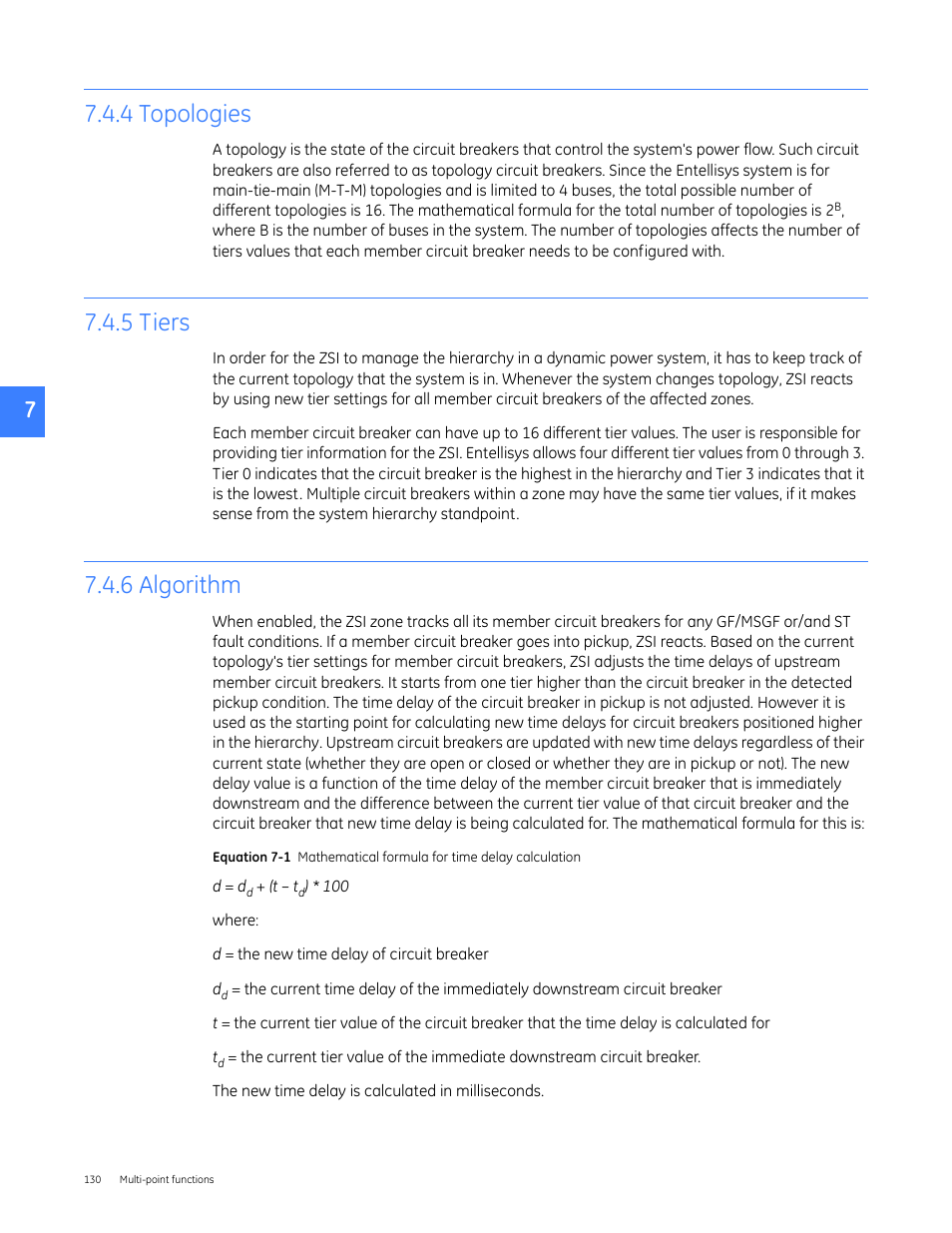 4 topologies, 5 tiers, 6 algorithm | 4 topologies 7.4.5 tiers 7.4.6 algorithm | GE Industrial Solutions Entellisys 5.0 User Manual User Manual | Page 130 / 310