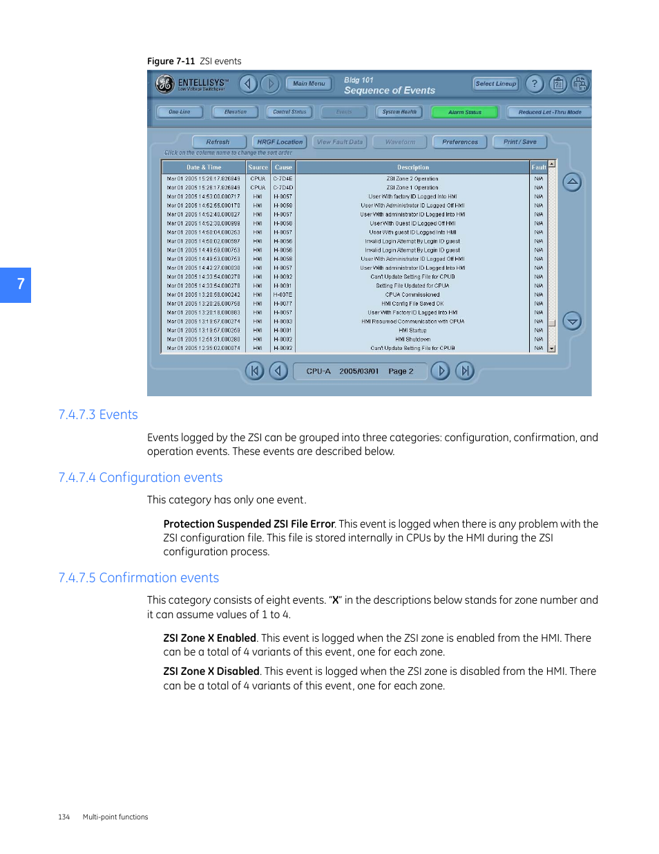 3 events, 4 configuration events, 5 confirmation events | GE Industrial Solutions Entellisys 5.0 User Manual User Manual | Page 134 / 310
