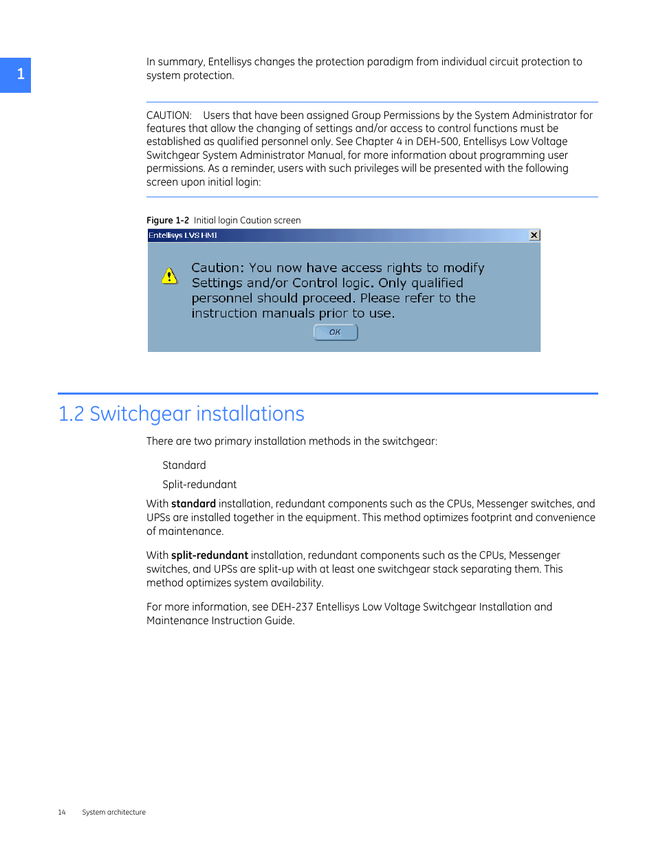 2 switchgear installations | GE Industrial Solutions Entellisys 5.0 User Manual User Manual | Page 14 / 310
