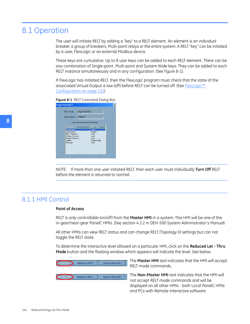 1 operation, 1 hmi control | GE Industrial Solutions Entellisys 5.0 User Manual User Manual | Page 144 / 310