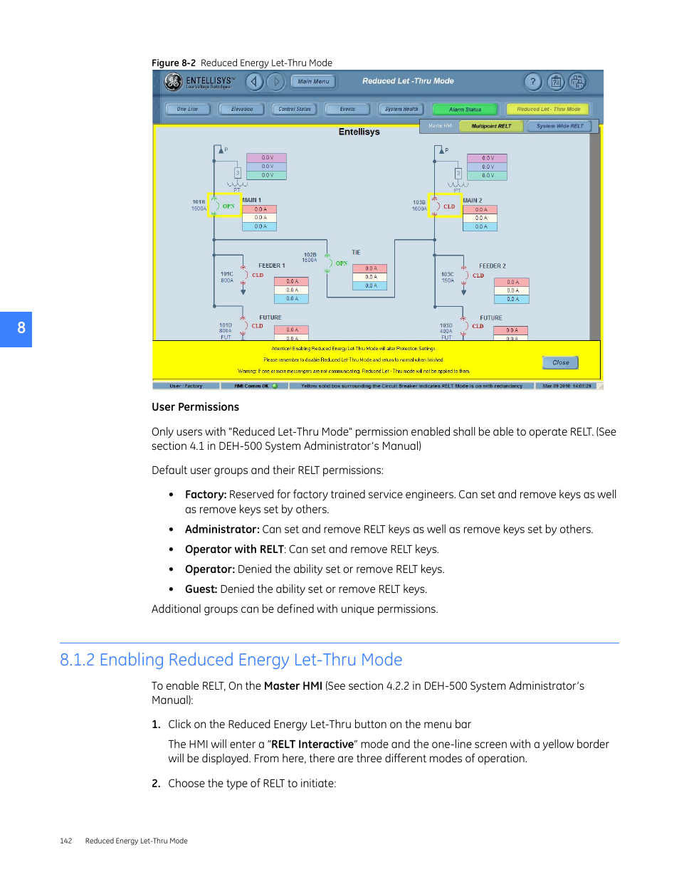 2 enabling reduced energy let-thru mode | GE Industrial Solutions Entellisys 5.0 User Manual User Manual | Page 146 / 310