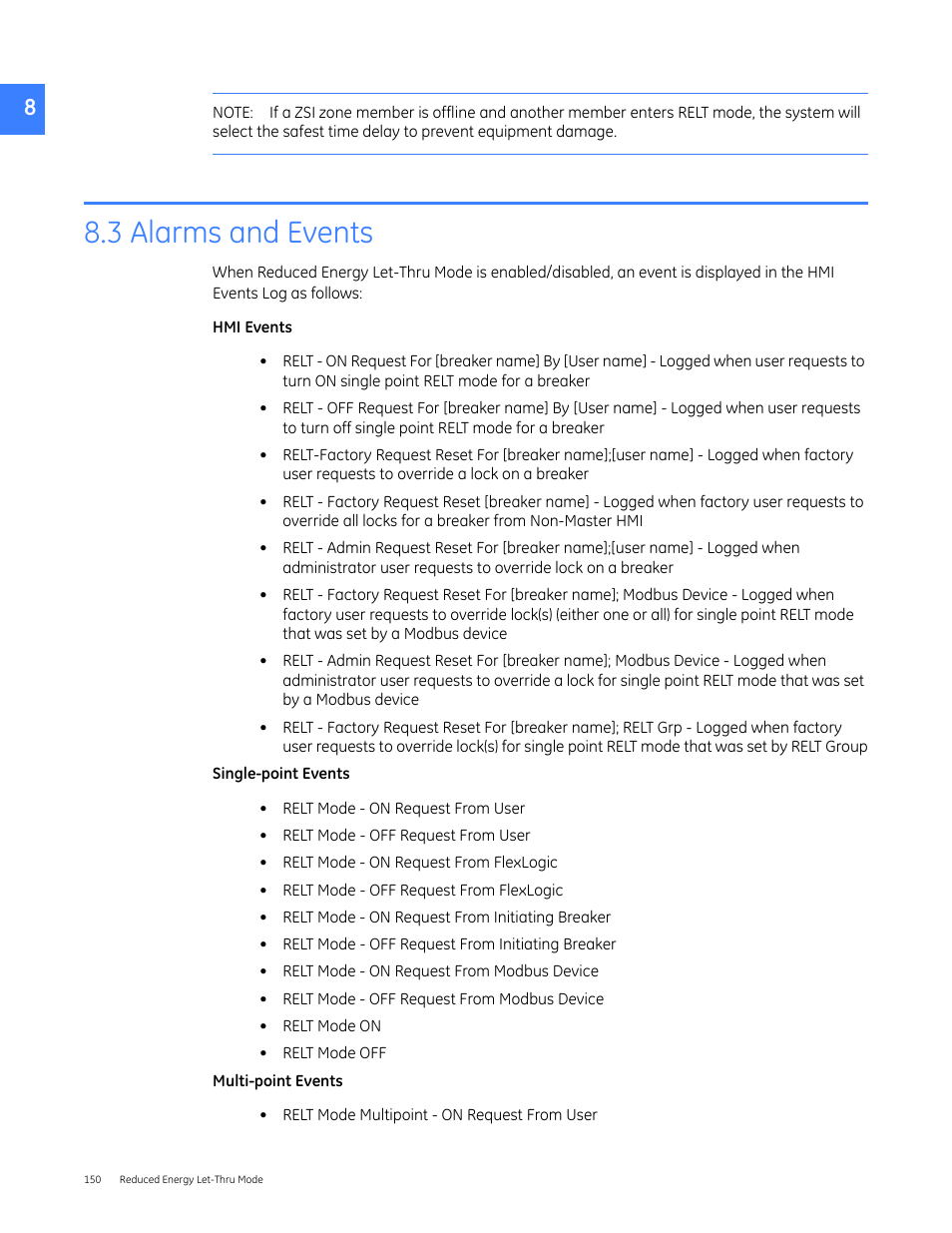 3 alarms and events | GE Industrial Solutions Entellisys 5.0 User Manual User Manual | Page 154 / 310