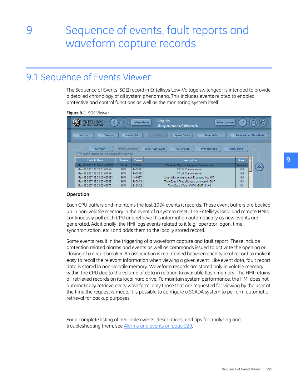 1 sequence of events viewer | GE Industrial Solutions Entellisys 5.0 User Manual User Manual | Page 159 / 310