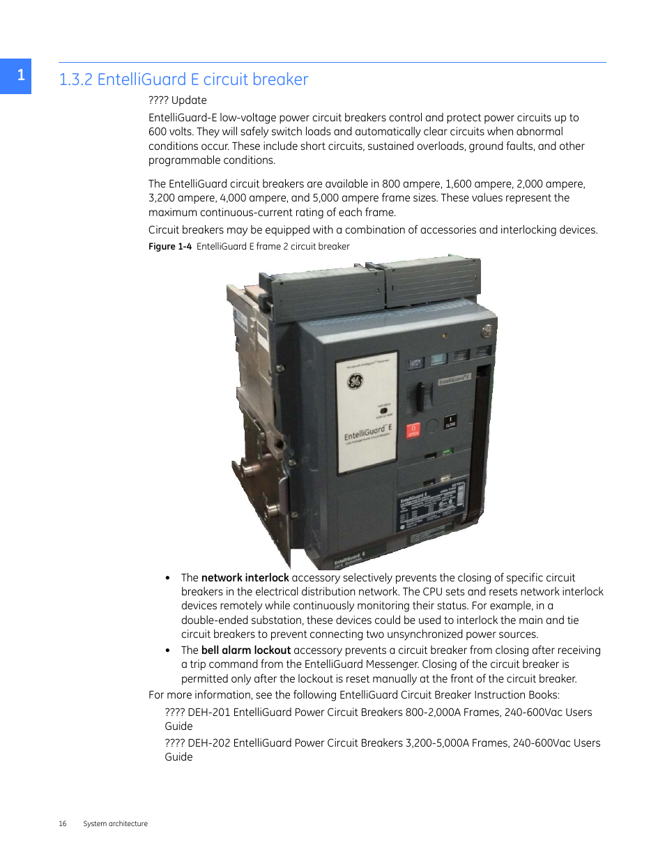 2 entelliguard e circuit breaker | GE Industrial Solutions Entellisys 5.0 User Manual User Manual | Page 16 / 310
