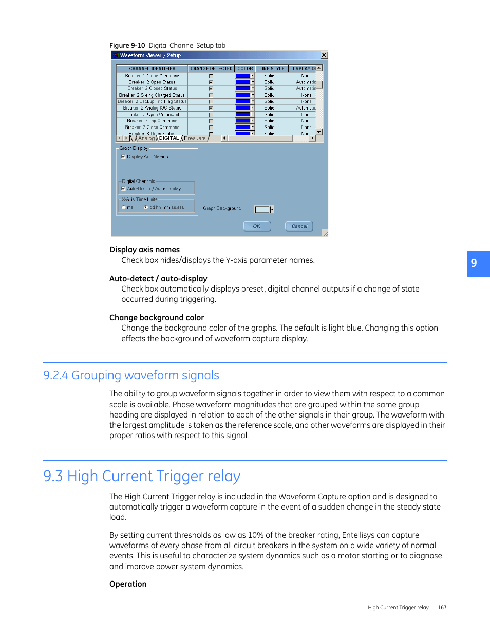 4 grouping waveform signals, 3 high current trigger relay | GE Industrial Solutions Entellisys 5.0 User Manual User Manual | Page 167 / 310