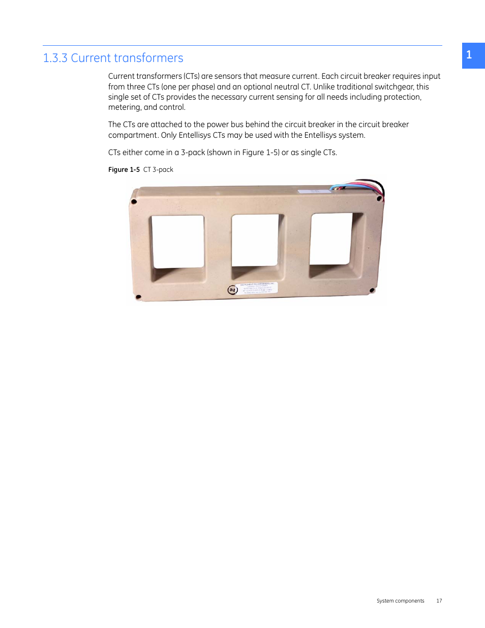 3 current transformers, 2 current transformers | GE Industrial Solutions Entellisys 5.0 User Manual User Manual | Page 17 / 310