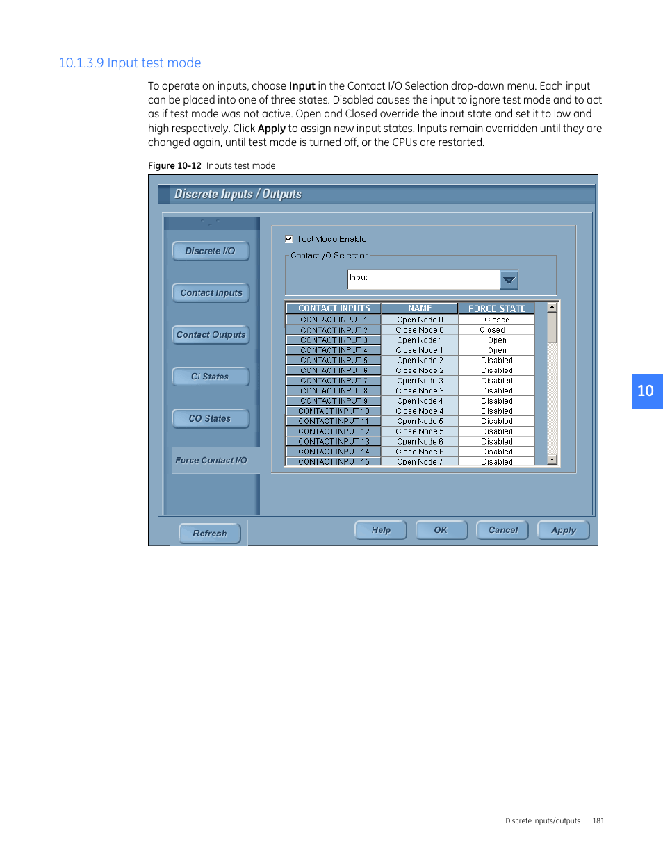 9 input test mode | GE Industrial Solutions Entellisys 5.0 User Manual User Manual | Page 185 / 310
