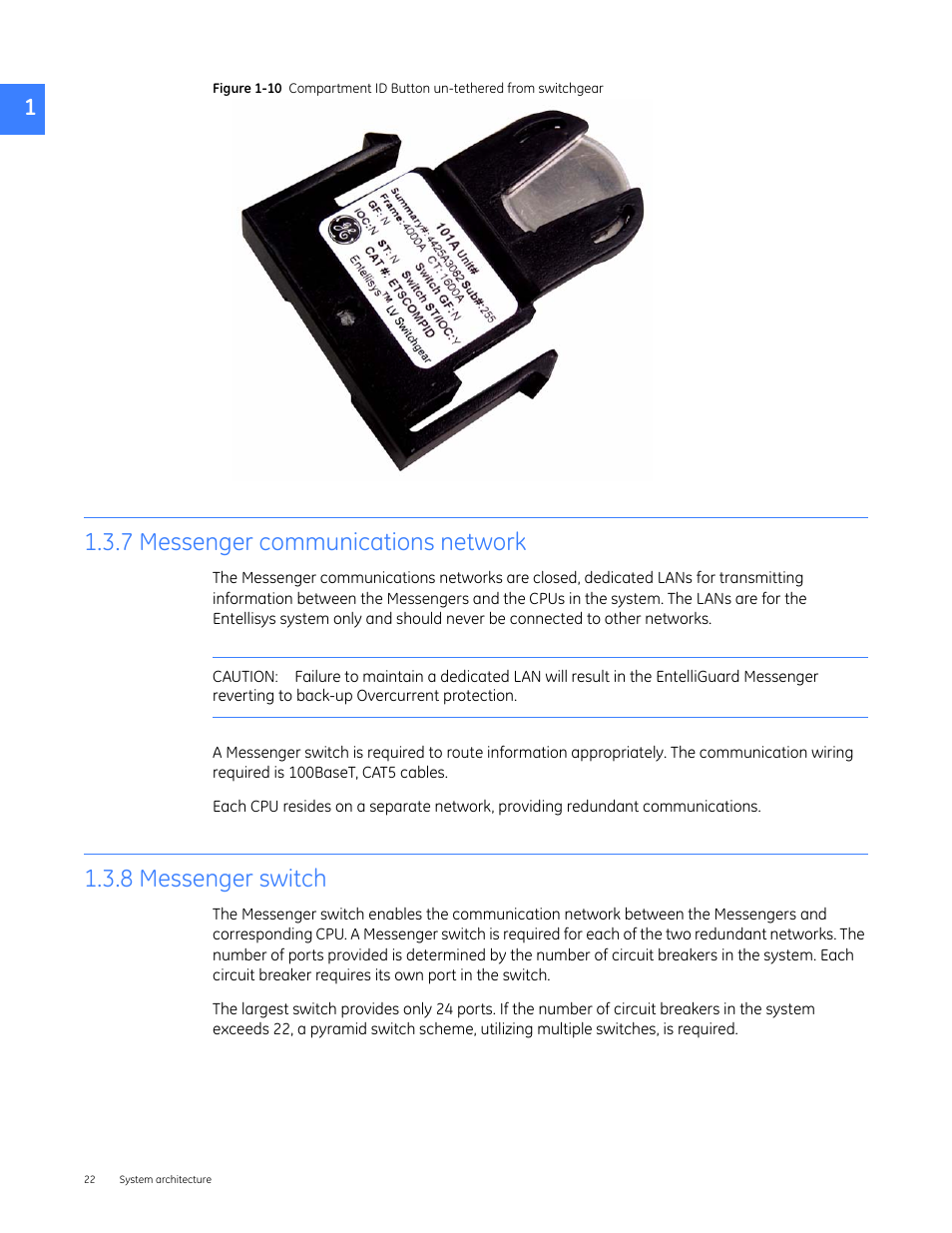 7 messenger communications network, 8 messenger switch | GE Industrial Solutions Entellisys 5.0 User Manual User Manual | Page 22 / 310