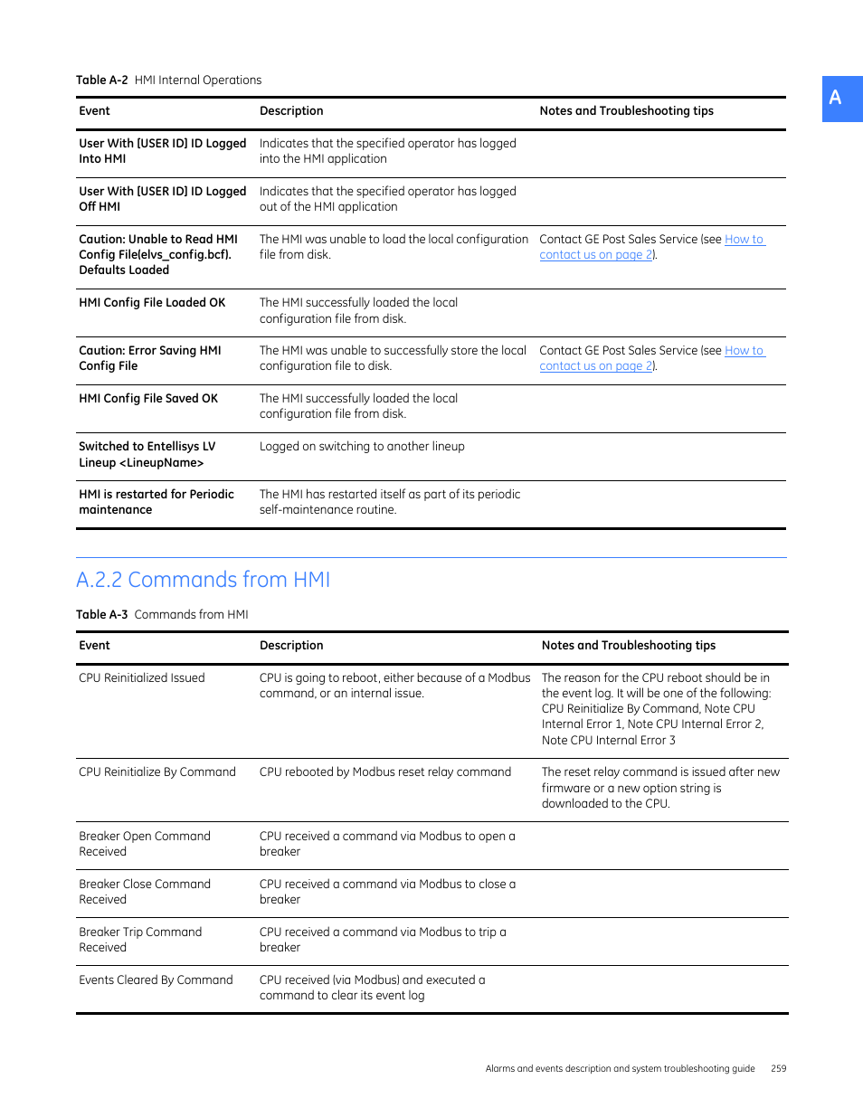 A.2.2 commands from hmi | GE Industrial Solutions Entellisys 5.0 User Manual User Manual | Page 271 / 310