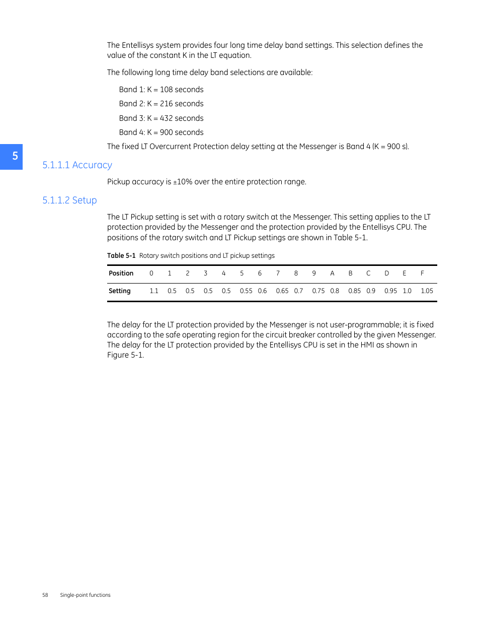 1 accuracy, 2 setup | GE Industrial Solutions Entellisys 5.0 User Manual User Manual | Page 58 / 310