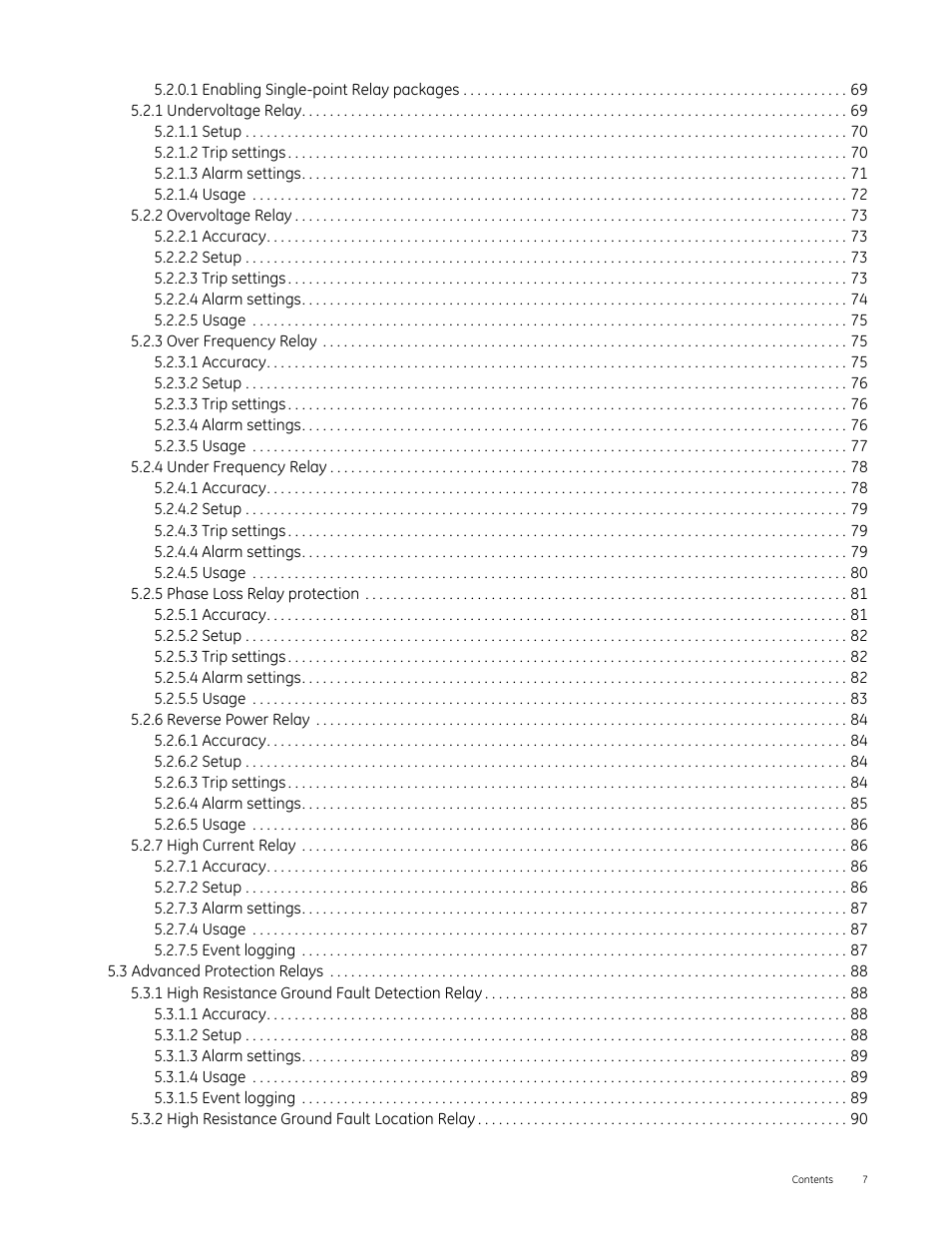 3 advanced protection relays 88 | GE Industrial Solutions Entellisys 5.0 User Manual User Manual | Page 7 / 310