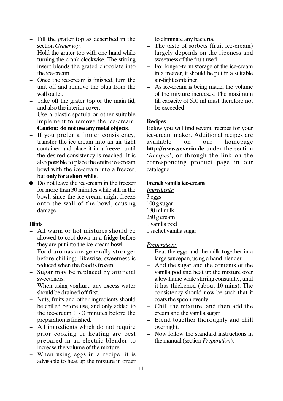 SEVERIN EZ 7401 User Manual | Page 11 / 66