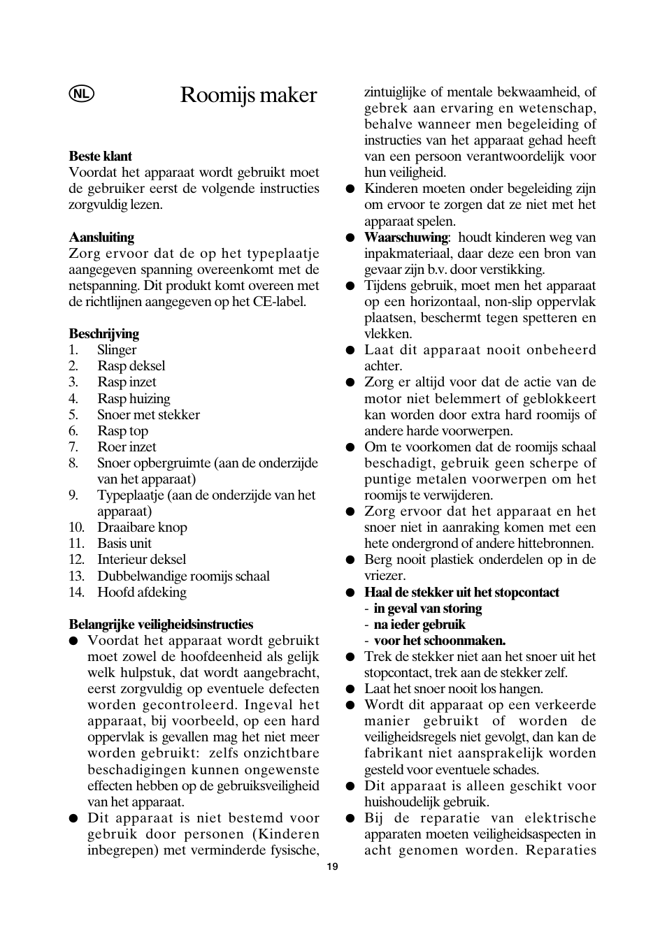 Roomijs maker | SEVERIN EZ 7401 User Manual | Page 19 / 66