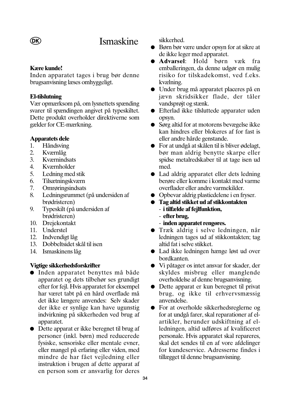 Ismaskine | SEVERIN EZ 7401 User Manual | Page 34 / 66