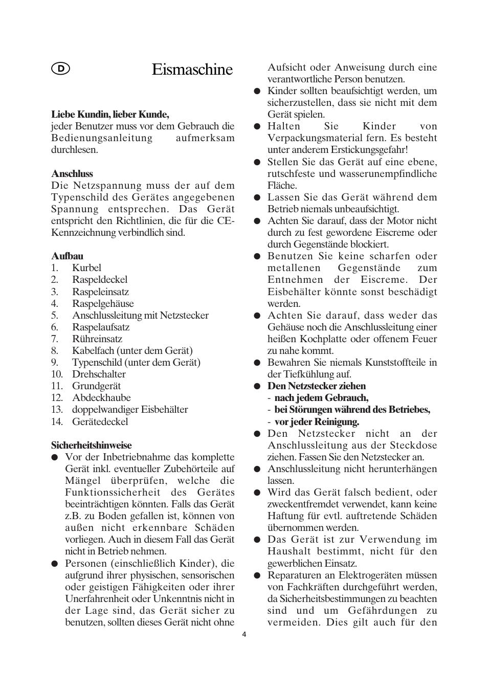 Eismaschine | SEVERIN EZ 7401 User Manual | Page 4 / 66