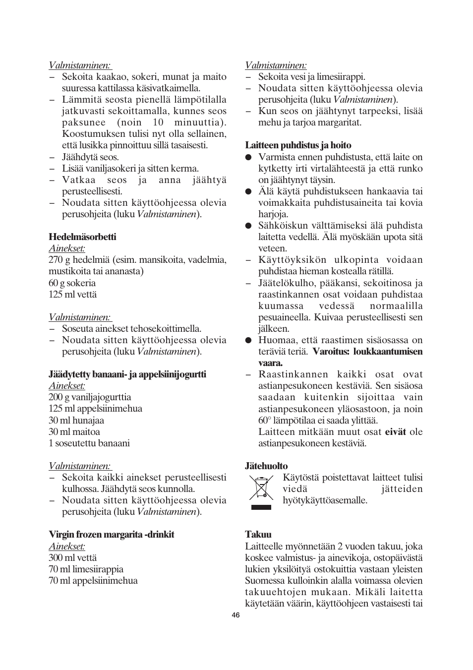 SEVERIN EZ 7401 User Manual | Page 46 / 66