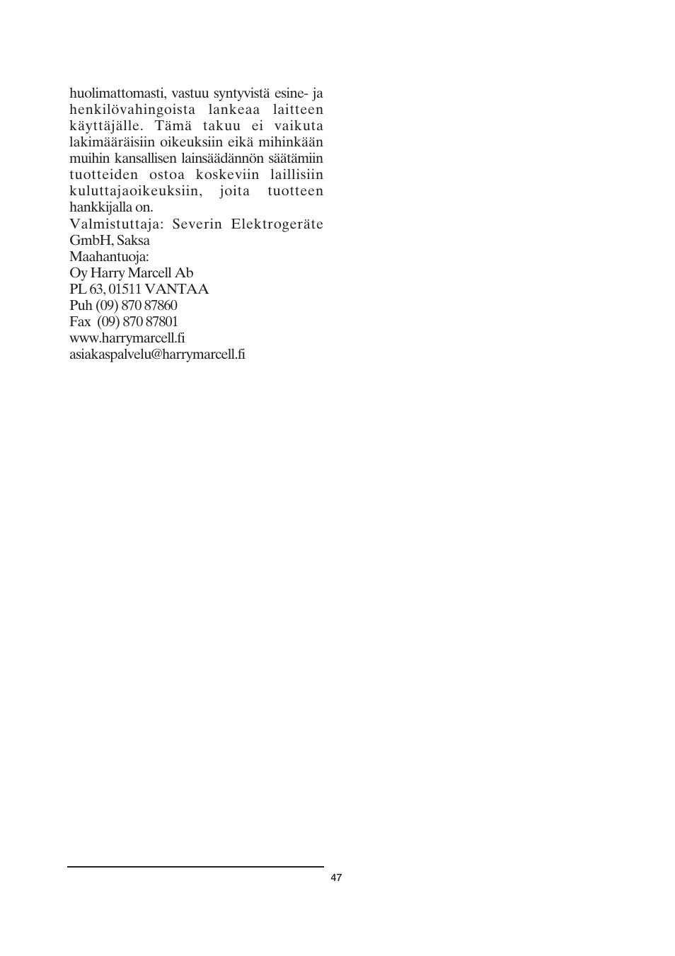 SEVERIN EZ 7401 User Manual | Page 47 / 66