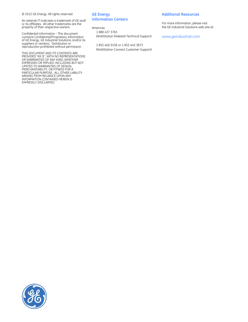 GE Industrial Solutions WattStation Connect Driver Second Edition (Android) User Manual | Page 31 / 31