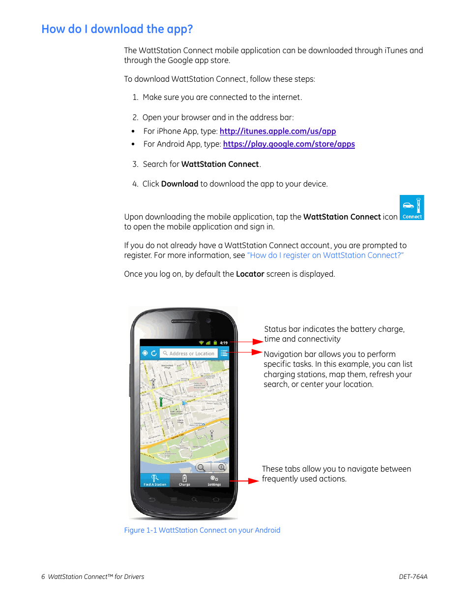 How do i download the app | GE Industrial Solutions WattStation Connect Driver Second Edition (Android) User Manual | Page 8 / 31