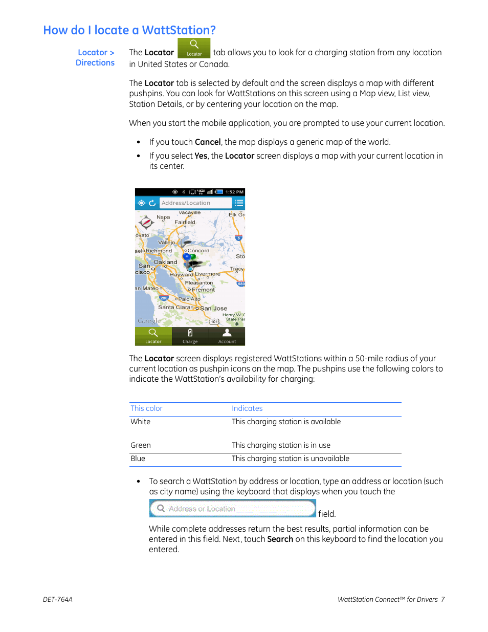 How do i locate a wattstation | GE Industrial Solutions WattStation Connect Driver Second Edition (Android) User Manual | Page 9 / 31