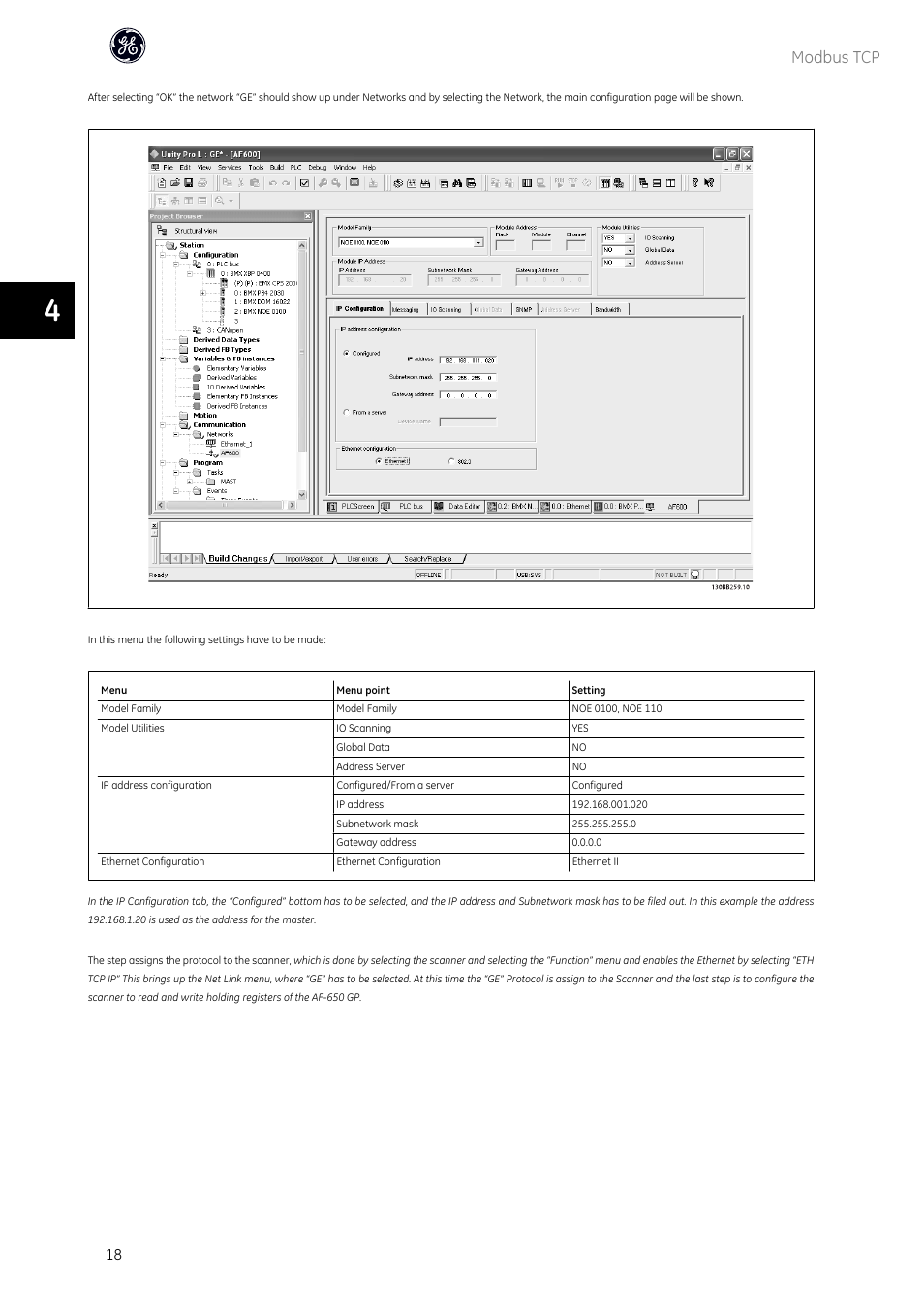 Modbus tcp | GE Industrial Solutions AF-600 FP OPCMBTCP Modbus TCP Option User Manual | Page 19 / 54