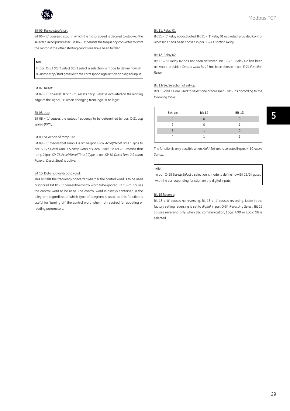 Modbus tcp | GE Industrial Solutions AF-600 FP OPCMBTCP Modbus TCP Option User Manual | Page 30 / 54