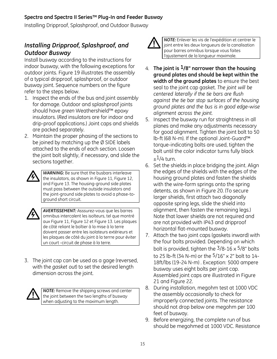 GE Industrial Solutions Spectra II Series Plug-in and Feeder Busway with BlueCoat Epoxy Insulation System User Manual | Page 17 / 34