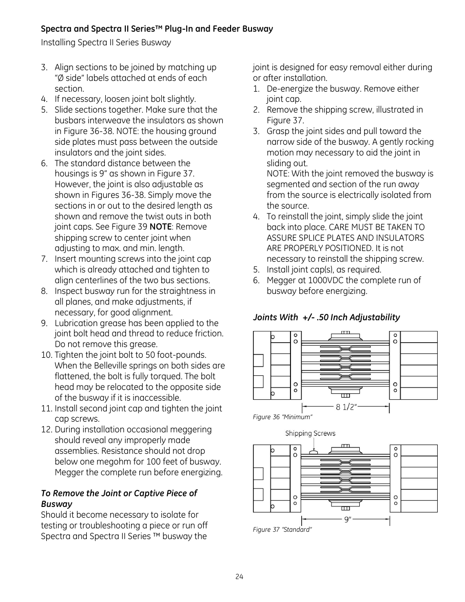 GE Industrial Solutions Spectra II Series Plug-in and Feeder Busway with BlueCoat Epoxy Insulation System User Manual | Page 26 / 34