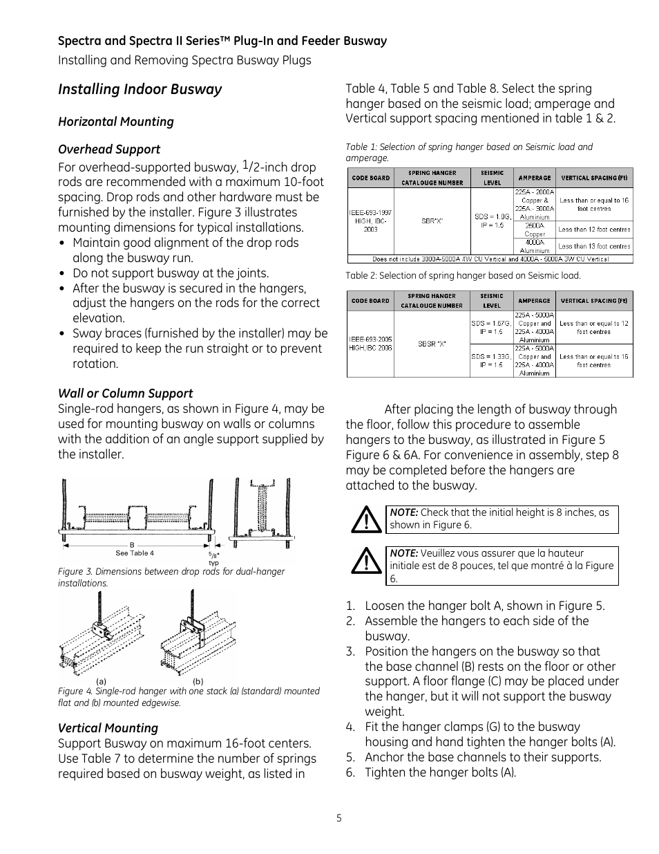 Installing indoor busway | GE Industrial Solutions Spectra II Series Plug-in and Feeder Busway with BlueCoat Epoxy Insulation System User Manual | Page 7 / 34