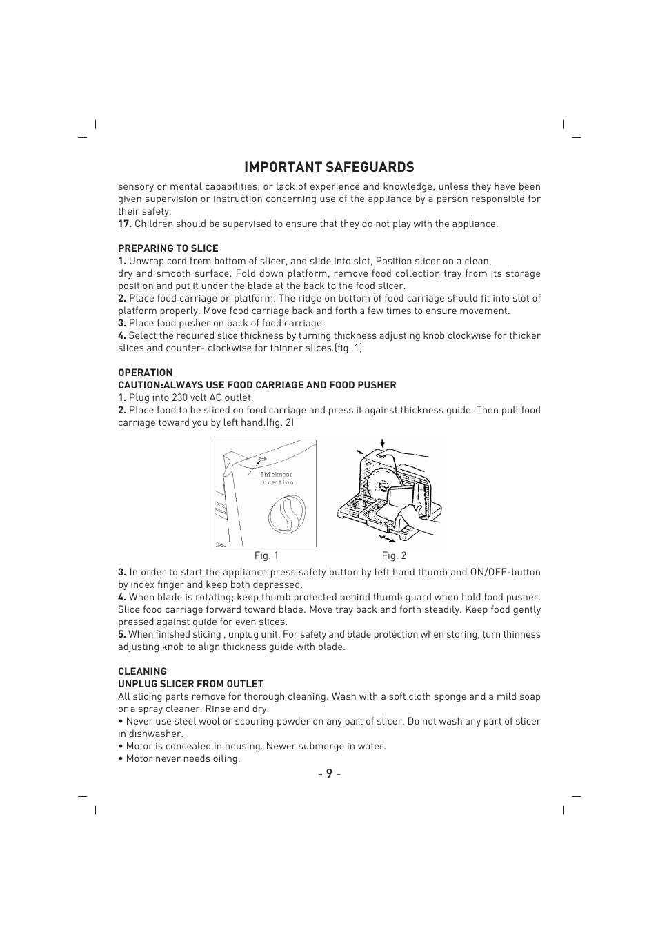 Important safeguards | SINBO SMS 5605 User Manual | Page 10 / 43