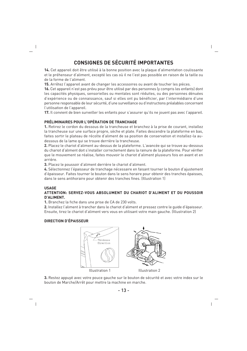 Consignes de sécurité importantes | SINBO SMS 5605 User Manual | Page 14 / 43