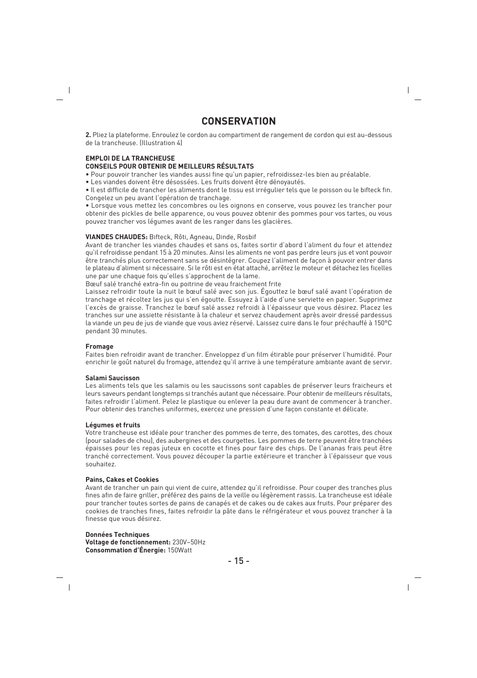 Conservation | SINBO SMS 5605 User Manual | Page 16 / 43