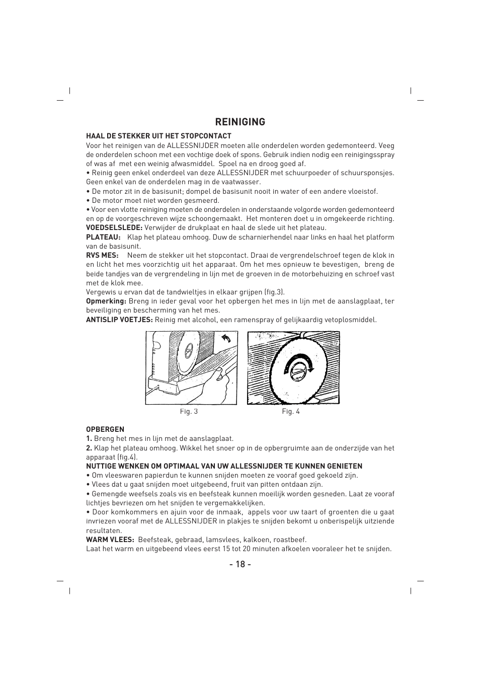 Reiniging | SINBO SMS 5605 User Manual | Page 19 / 43