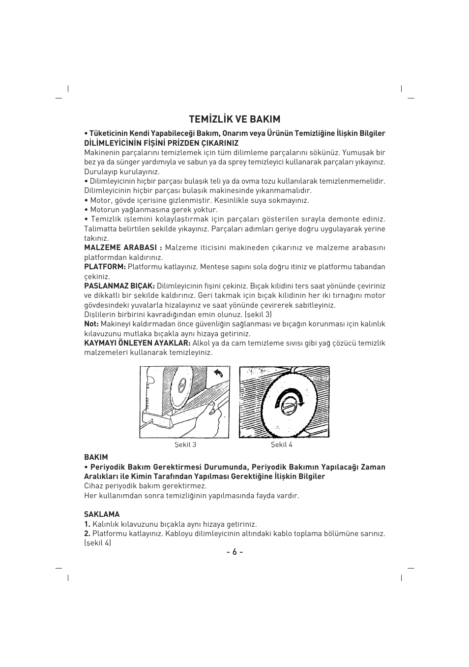 Tem‹zl‹k ve bakim | SINBO SMS 5605 User Manual | Page 7 / 43