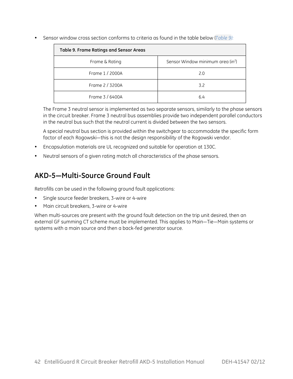 Akd-5—multi-source ground fault | GE Industrial Solutions EntelliGuard R AKD-5 User Manual | Page 43 / 47