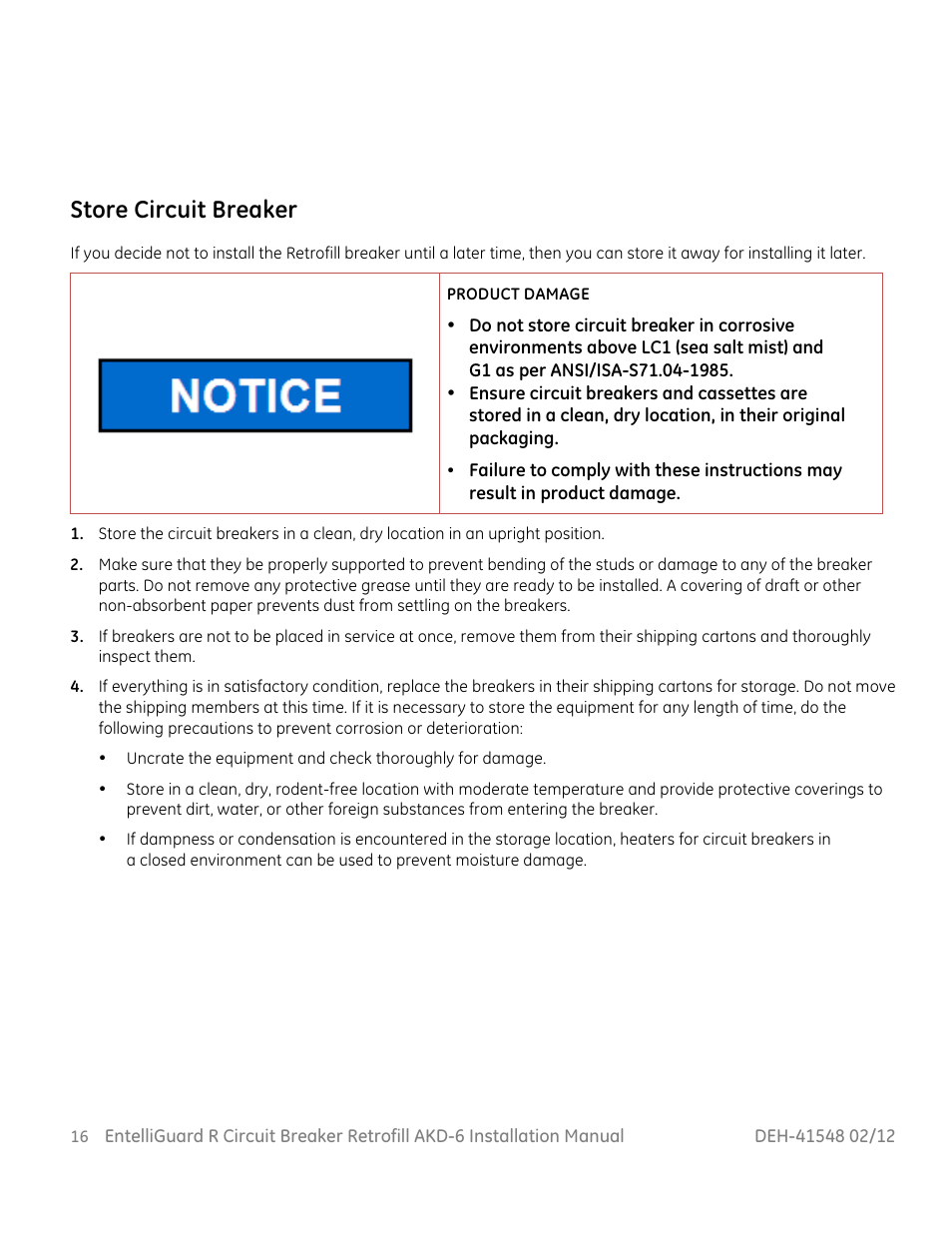 Store circuit breaker | GE Industrial Solutions EntelliGuard R AKD-6 User Manual | Page 17 / 41