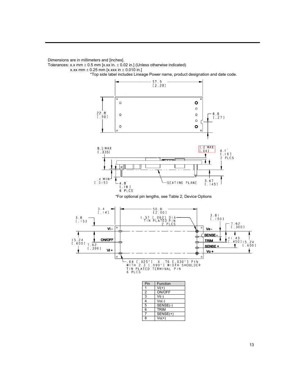 GE Industrial Solutions ESTW025A0F Series User Manual | Page 13 / 20