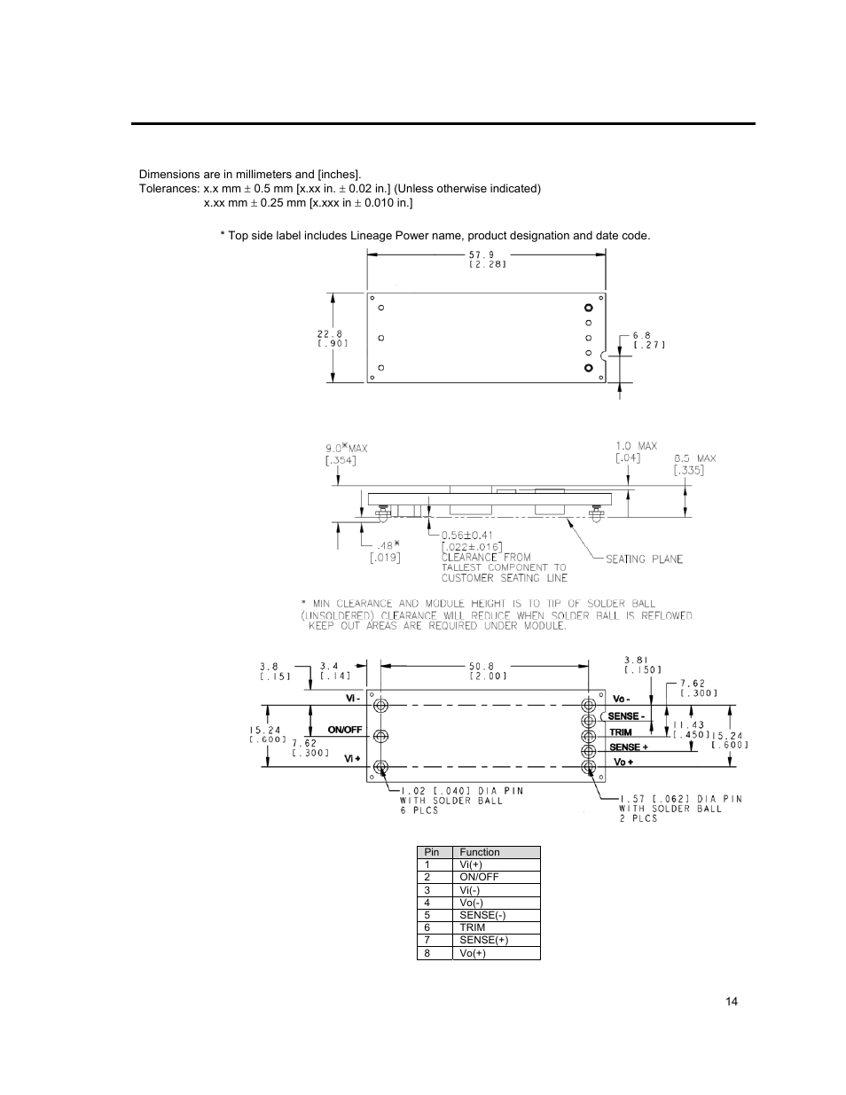 GE Industrial Solutions ESTW025A0F Series User Manual | Page 14 / 20