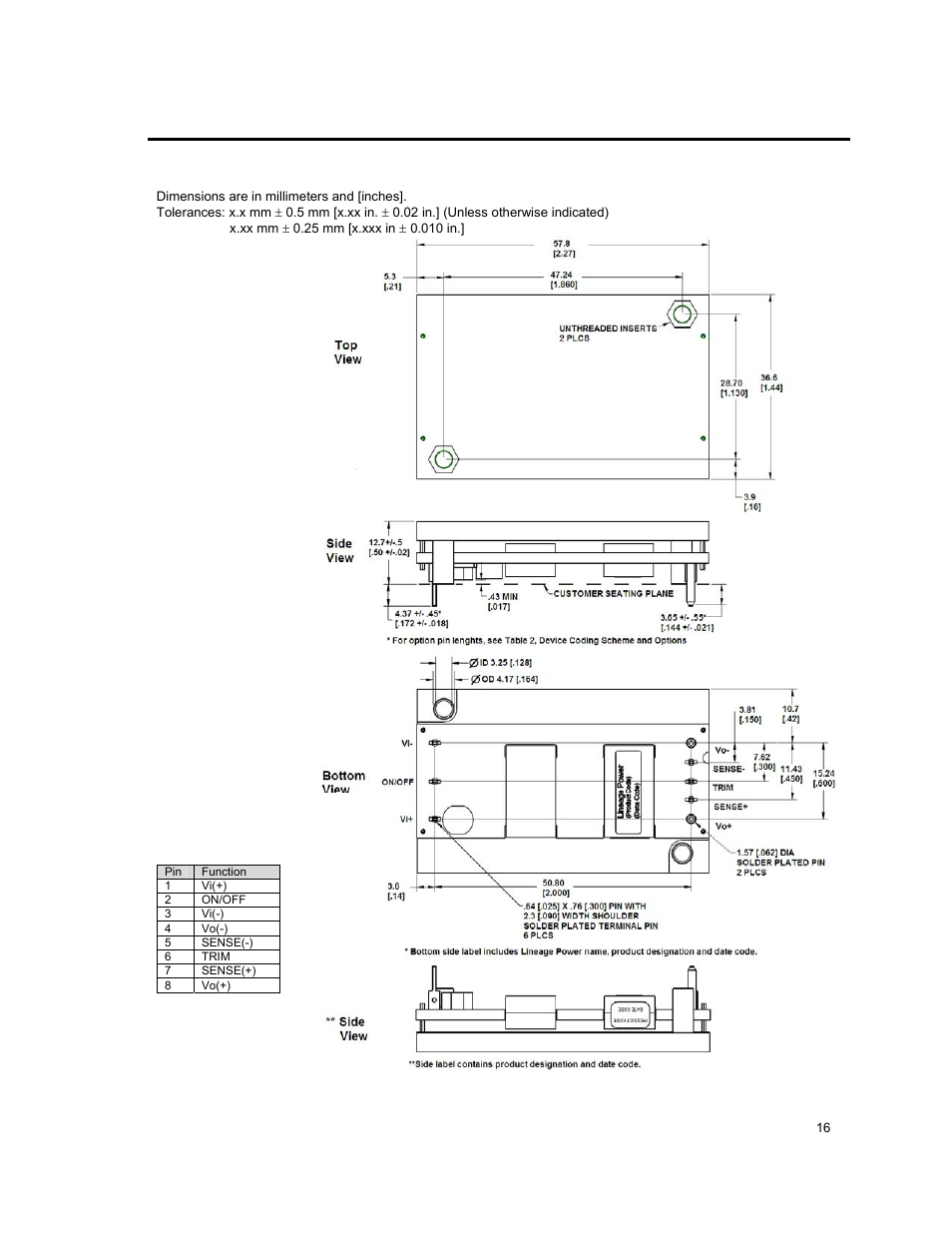 GE Industrial Solutions ESTW025A0F Series User Manual | Page 16 / 20