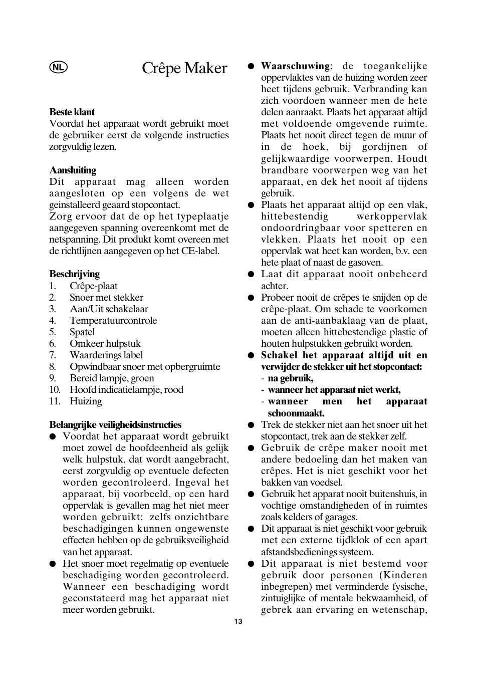 Crêpe maker | SEVERIN CM 2198 User Manual | Page 13 / 46
