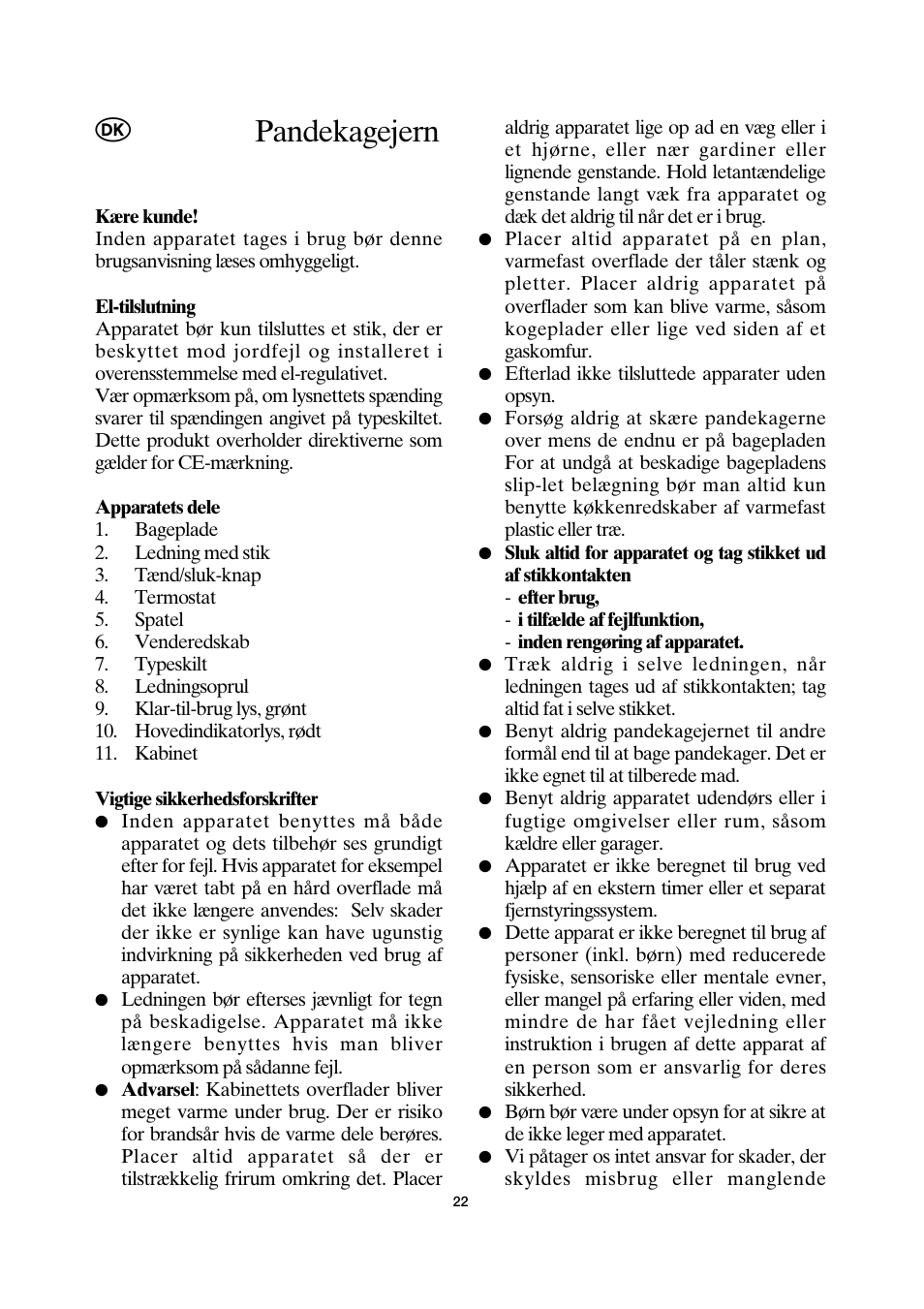 Pandekagejern | SEVERIN CM 2198 User Manual | Page 22 / 46