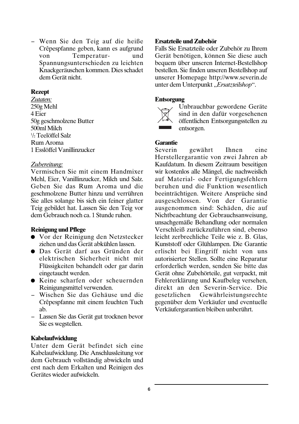 SEVERIN CM 2198 User Manual | Page 6 / 46